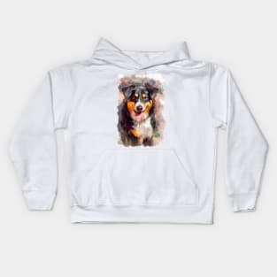 Elegant and fine portrait of a Bernese Mountain Dog Elegant gift for dog lovers Kids Hoodie